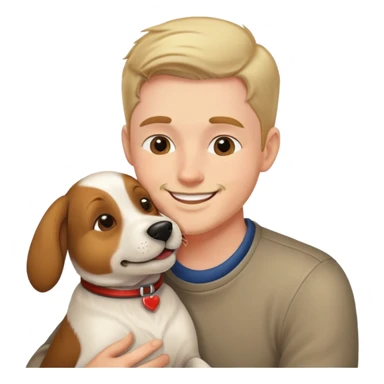 Man kisses a dog sticker