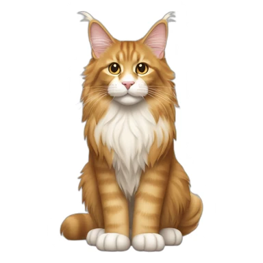 golden maine coon cat with white front paws sticker