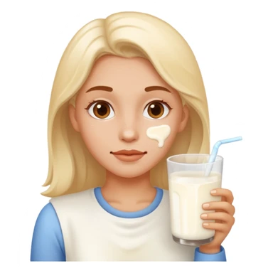 Woman with milk on face  sticker