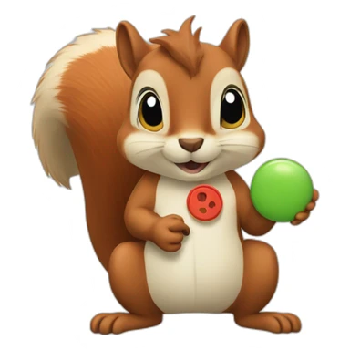 A squirrel with a leik button sticker