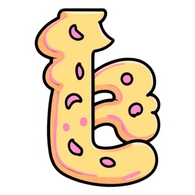 Pink alphabet cookies spelling SWICY sticker