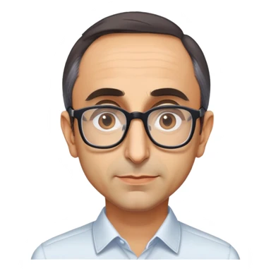 portrait of Eric Zemmour, with glasses sticker