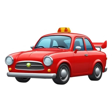 angry red car cute sticker