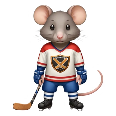 rat in a hockey jersey sticker