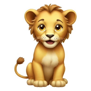 Cute baby lion sticker