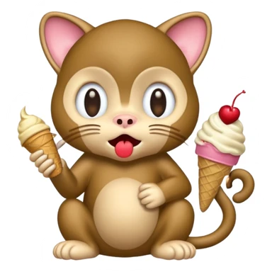 kitty cry beacuse a monkey stole his ice cream sticker