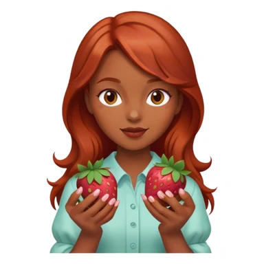 Fresas cubiertas de chocolate chocolate y chica peliroja sticker