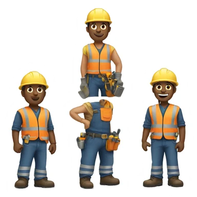 SIX CONSTRUCTION WORKERS sticker