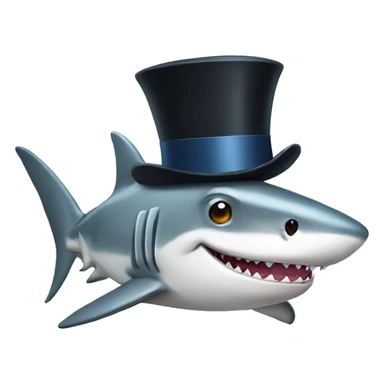 shark with top hat sticker