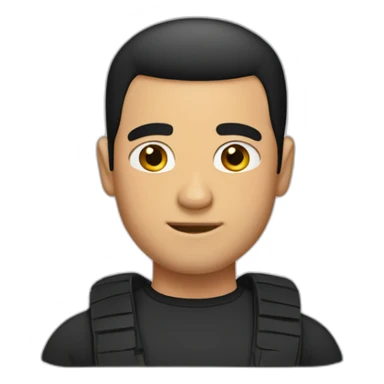 mike bronteroc with black hair and buzz cut sticker