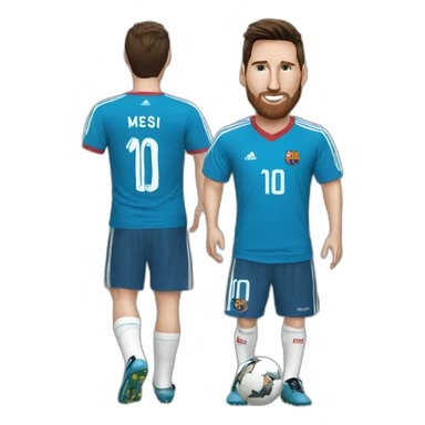 Messi with argentian tshirt sticker