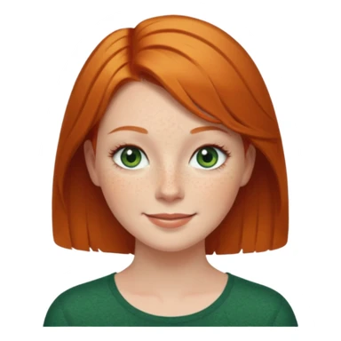 Short Ginger hair, green eyes, eye lashes White woman happy sticker