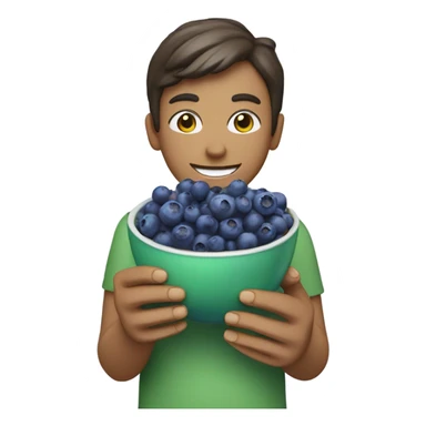 Create a person holding a blueberry matcha sticker