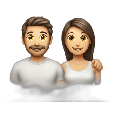 2 chats en couple avec des coeurs sticker