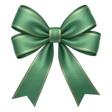 deep emerald sage green ribbon bow sticker