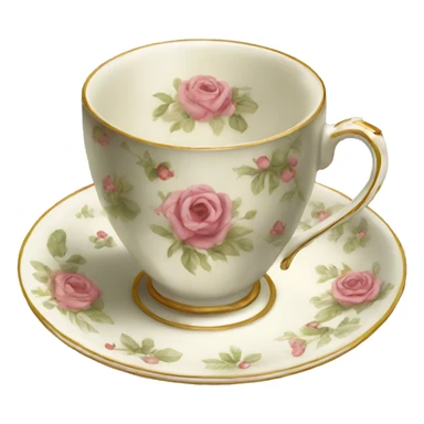 Vintage teacup sticker