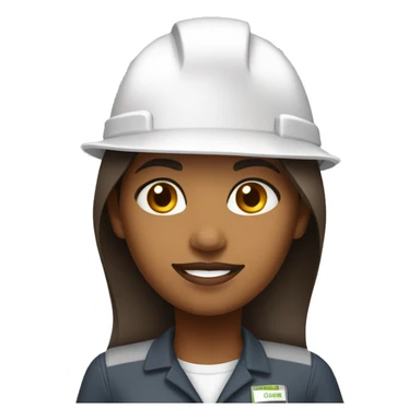Medium Brown girl with white construction hat wearing construction uniform headshot sticker