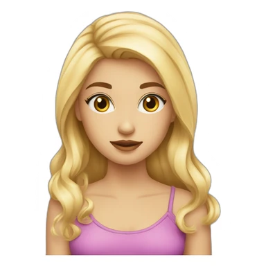 Fille blonde cheveux lisse yeux bleus sticker