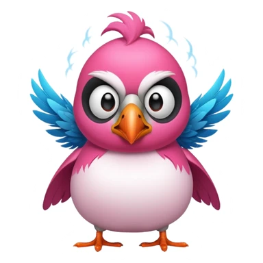 pink puffin angry steam sticker