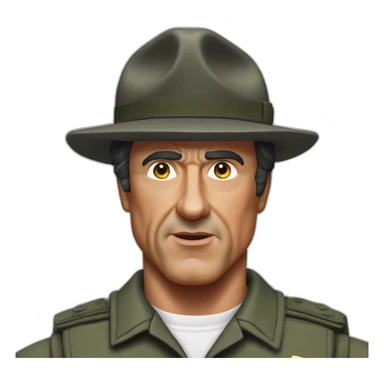 Sylvester stallone gradé sergent sticker