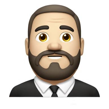 Fat white guy with black gotee and mustache sticker