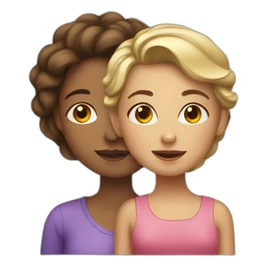 Girl with mom sticker