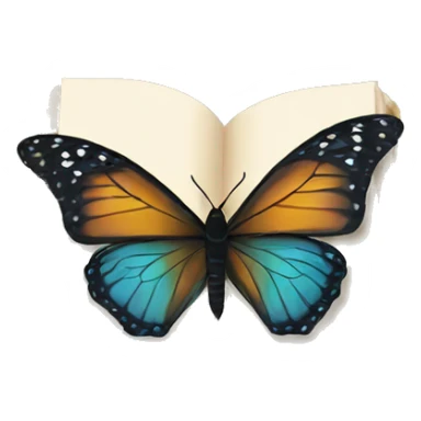 A book with a butterfly flying out of it sticker