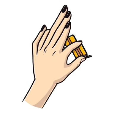 hand holding an X sticker