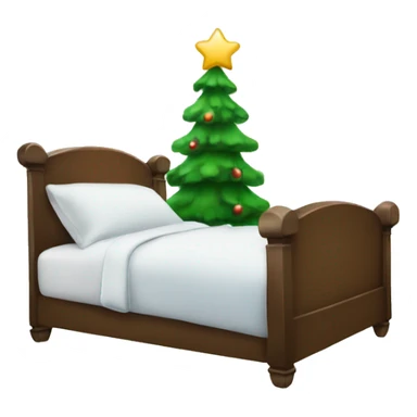 Bed and Christmas tree sticker