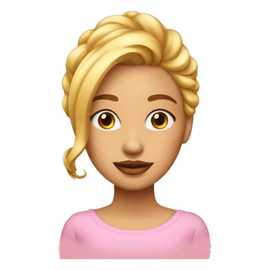 chica de pelo rubio y ondulado vestida de rosado  sticker