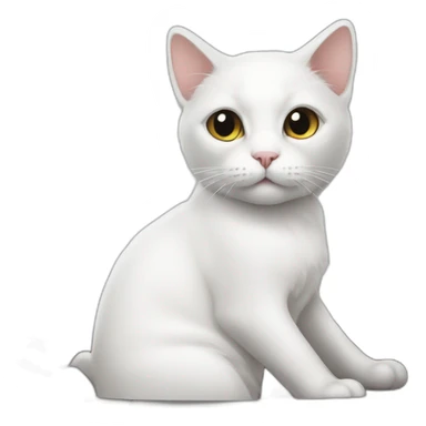 White cat with grey marks in a Cabrio  sticker