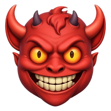 a demon smiling in dark sticker