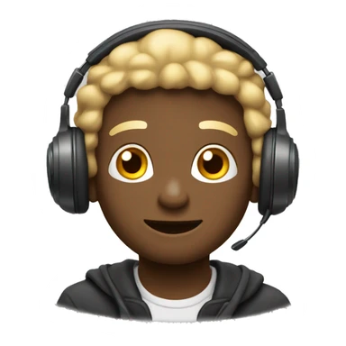 Emoji usando audifonos sticker