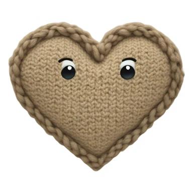 Knitted beige heart sticker