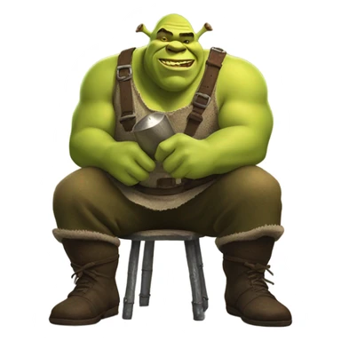 Shrek eating nails sticker