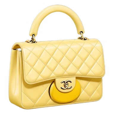 chanel butter yellow bag with gold hardware sticker