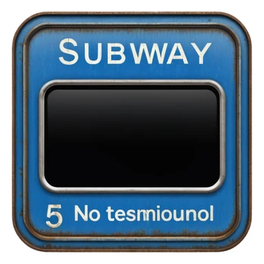Platform NO.5 board , blue text display, Subway Sign. sticker