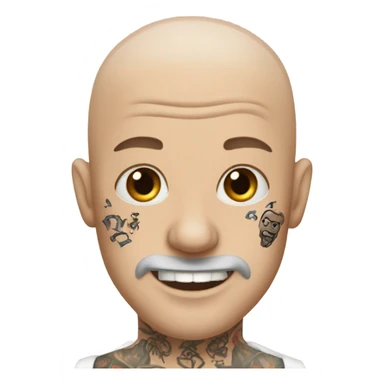 Bald white guy with tattoos  sticker