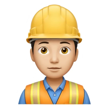 The narrow-eyed Chinese construction worker sticker