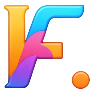 Font setting icon with letter F in vibrant colors sticker