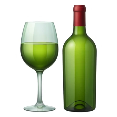 Bottle of wine glass green sticker