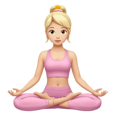 blonde yoga girl light pink clothes n sticker