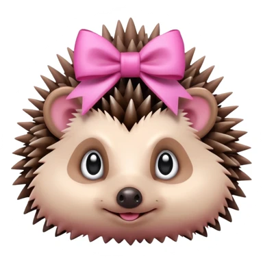 hedgehog with a pink bow sticker