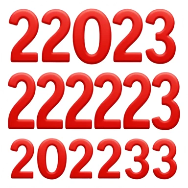 red numbers "2023" sticker