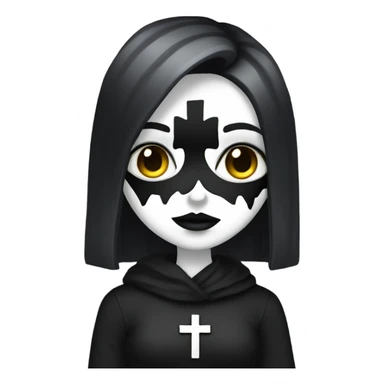 white goth girl holding cross  sticker