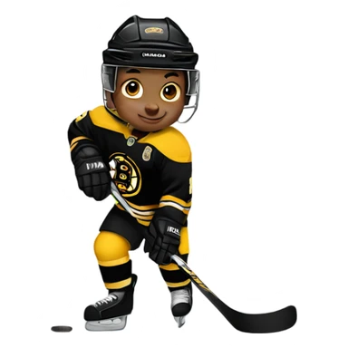 Baby playing hockey bruins sticker