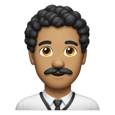 a lightskin man with a moustache sticker