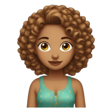 Punjabi girl with bindi dot on forehead and curly hair sticker