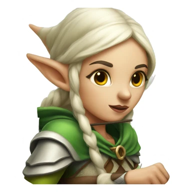 elf girl hunting with a longbow sticker