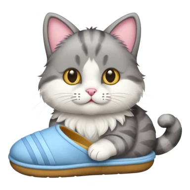Cat with slipper in hand sticker